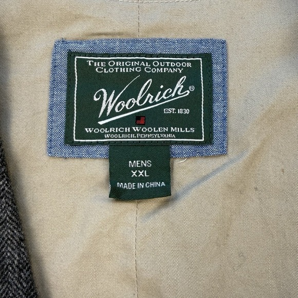 Woolrich Ruxton Vest Gray Wool Herringbone Tweed Canvas Back Mens XXL 18402 - Picture 6 of 11